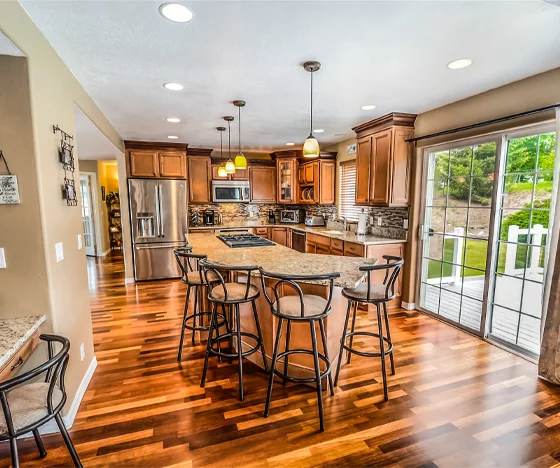 Luxury Kitchen Renovation With Custom Hardwood Flooring